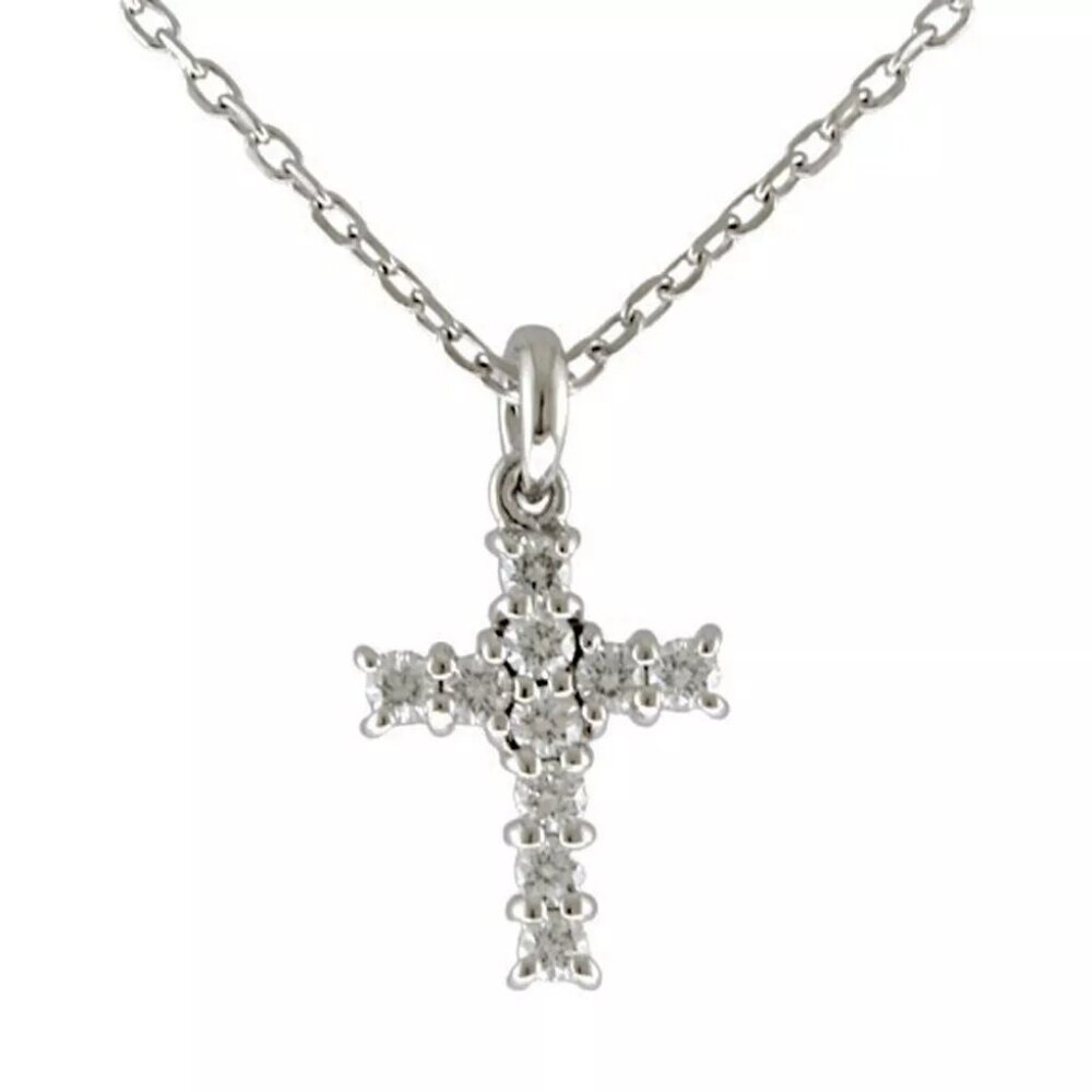 MIKIMOTO Necklace K18 white gold diamond 0.22ct used